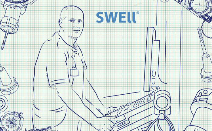 ilustrace pracovníka u CNC